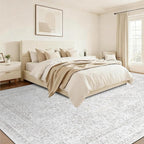 10x14 Area Rugs for Living Room: Washable Large Vintage Floral Rug Low Pile - Image 2