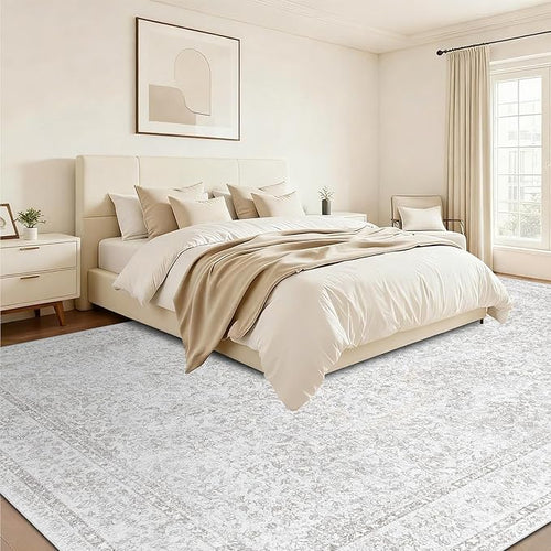 10x14 Area Rugs for Living Room: Washable Large Vintage Floral Rug Low Pile - Image 2