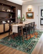 Moynesa Tiger 5x7 Area Rug, Boho Washable Living Room Rug, Non Slip Green Rugs - Image 8