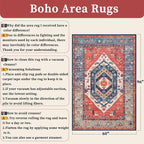 SERISSA 5x8 Area Rugs for Living Room, Large Washable Non-Slip Boho Rug - Image 2