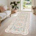 Scalloped Floral Runner Rug 2x6, Soft Cute Carpet Runner by Dadasgk