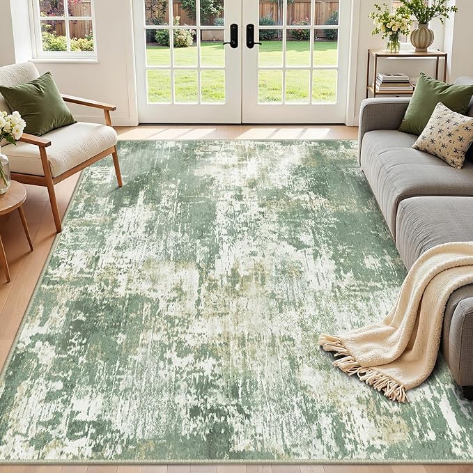 RELEANY Washable Area Rugs 6'x8' Non-Slip Modern Abstract Soft by RELEANY