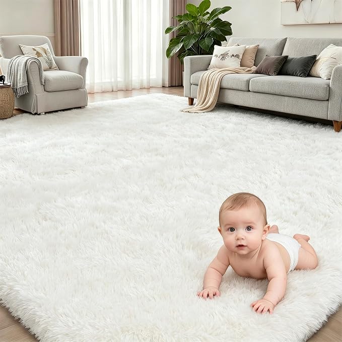 Fluffy Area Rugs 9x12 Living Room Bedroom: Ultra Soft Shag Rug Upgrade Non-Slip - Image 2