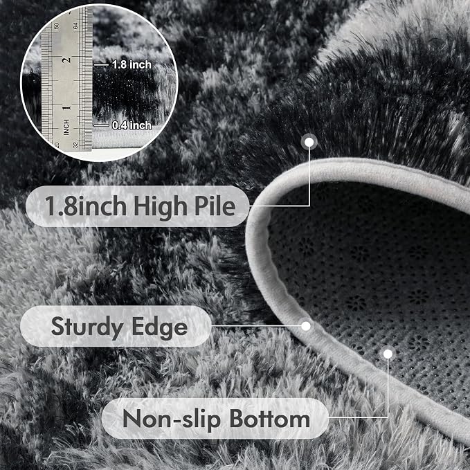 8x10 Ft Extra Large Shag Rugs for Living Room, Tie Dyed Ultra Soft Fluffy Furry - Image 6