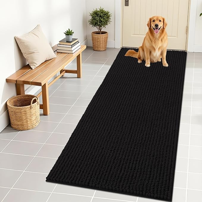 OLANLY Dog Door Mat for Muddy Paws 70x24, Ultra Absorbent Chenille Mud Doormat by OLANLY