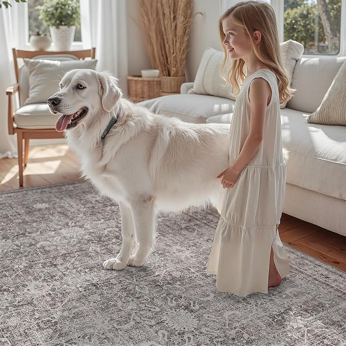 DCX Gray 5x7 Rug, Kid & Pet Friendly - Image 5