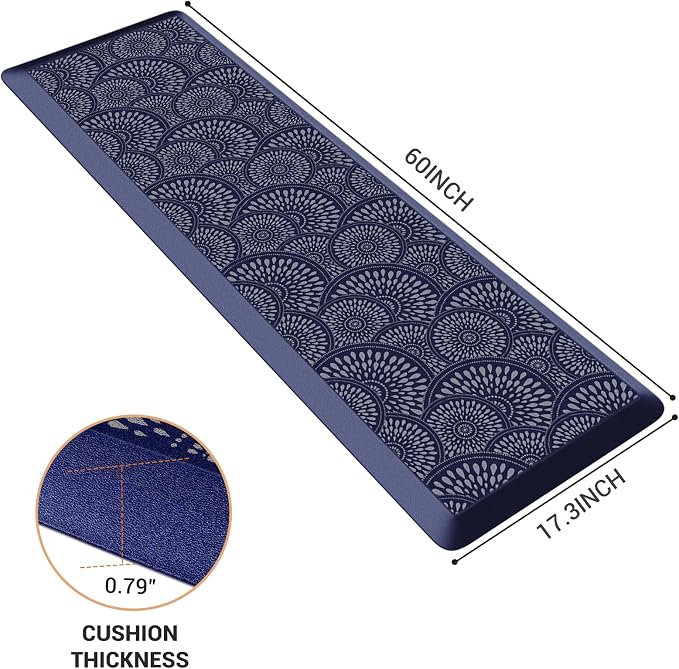 Mattitude 4/5 Inch Kitchen Mat, 17.3x59in Heavy Duty Ergonomic Comfort Foam - Image 2
