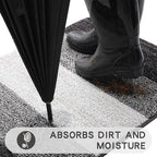 Kitinjoy Indoor Outdoor Door Mat, 48x32 Non-Slip Absorbent Dirt Trapper - Image 2