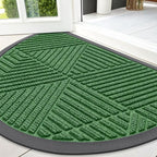 Smiry Half Circle Front Door Mat Outside Entrance, Heavy Duty Sturdy Natural by Smiry