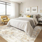 Square Rug 8x8 Living Room: Large Washable Abstract Modern Soft Area Rug Stain - Image 4