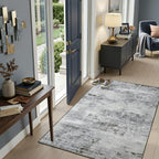 Toneed Abstract Area Rug Modern Washable Rug Soft Non Slip Rug Low Pile - Image 2