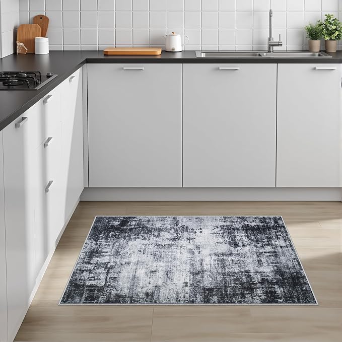 Washable Area Rug 2x3 Entryway Rug: Washable Modern Abstract Soft Thin Rug - Image 4