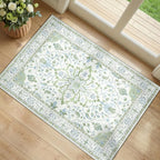 RELEANY Area Rugs Small 2'x3' Washable Non-Slip, Floral Vintage Distress by RELEANY