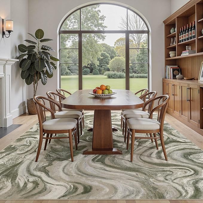 DMOYEST 5x7 Washable Area Rug for Living Room, Non Slip Abstract Rugs, Modern - Image 5