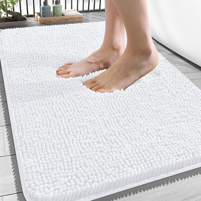 OLANLY Bathroom Rugs 34x21, Extra Soft Absorbent Chenille Bath Rugs, Rubber by OLANLY