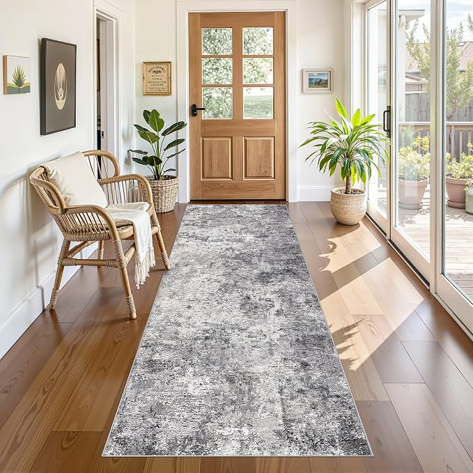 UERMEI 3x8 Washable Runner Rug for Hallway, Non Slip Low Pile Kitchen Carpet by UERMEI