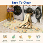 BESTSWEETIE Area Rug 9x12 Rug Machine Washable Non-Slip Low Pile Print Pattern - Image 4