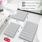OLANLY Memory Foam Long Bathroom Rugs Runner 44x20, Super Soft Absorbent Bath - Image 2