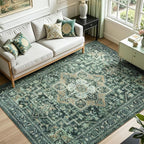 Lofus 5x7 Washable Rugs Non-Slip, Vintage Floral Area Rug by Lofus