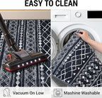 KUTA Long Hallway Runner Rug 2.6x16 Non-Slip Washable, Moroccan Vintage Black - Image 5