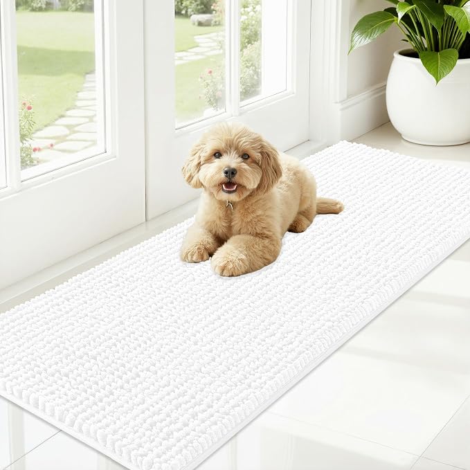OLANLY Dog Door Mat for Muddy Paws 59x20, Ultra Absorbent Chenille Mud Doormat by OLANLY