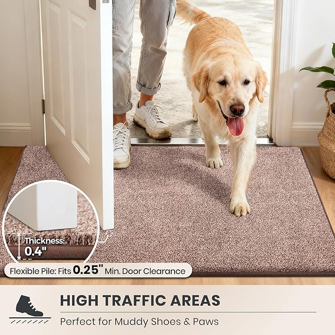 PURRUGS Dirt Trapping Door Mat 31.5" x 47", Non-Slip Machine Washable Entryway - Image 6