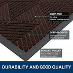 Smiry Front Door Mat Outside Entrance, Heavy Duty Sturdy Natural Rubber Doormat - Image 4