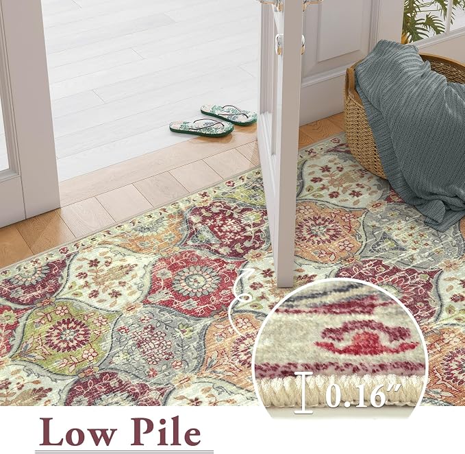 Lahome Moroccan Trellis Hallway Rug, 2x5 Washable Runner Rug Non Slip Kitchen - Image 6
