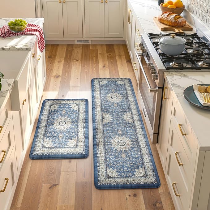 Collive Boho Kitchen Mat, Cushioned Anti Fatigue Kitchen Rug Set 2 Piece - Image 8