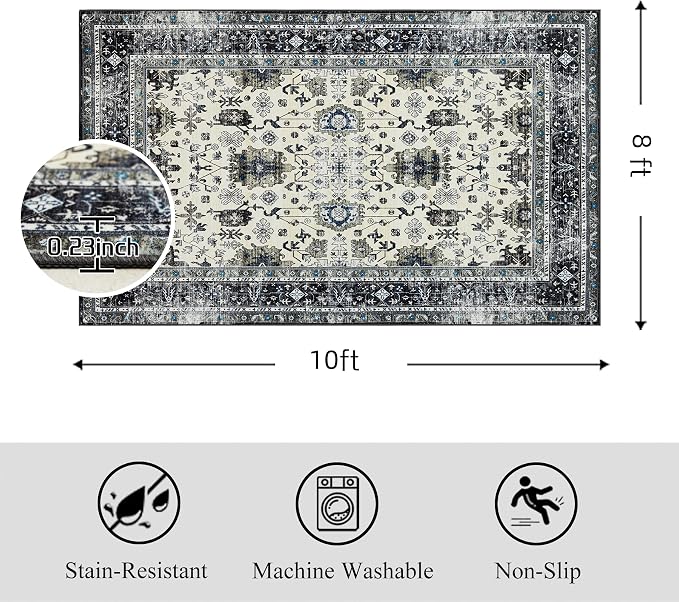 Ruaruarug Washable Area Rug 8x10 - Image 2