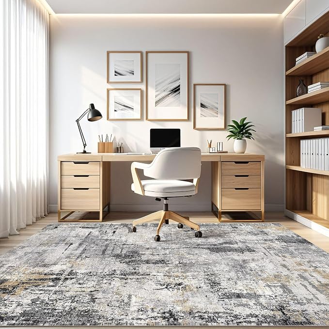 7x9 Area Rug Living Room: Washable Large Abstract Soft Stain Resistant Indoor - Image 8