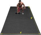 Large Exercise Mat, High-Density Gym Mats Cardio Mat by BesWin