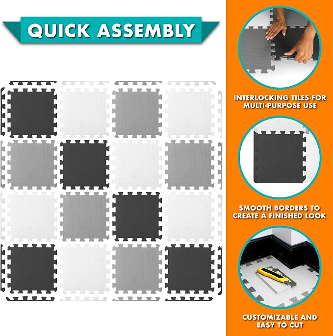 ProSource Baby Play Mat, Soft Foam Floor Tiles - Image 6
