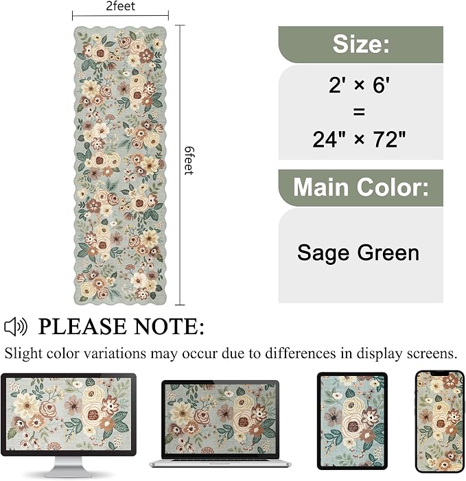 DUKINO 2x6 Runner Rug for Hallway, Washable Kitchen Rug - Image 2