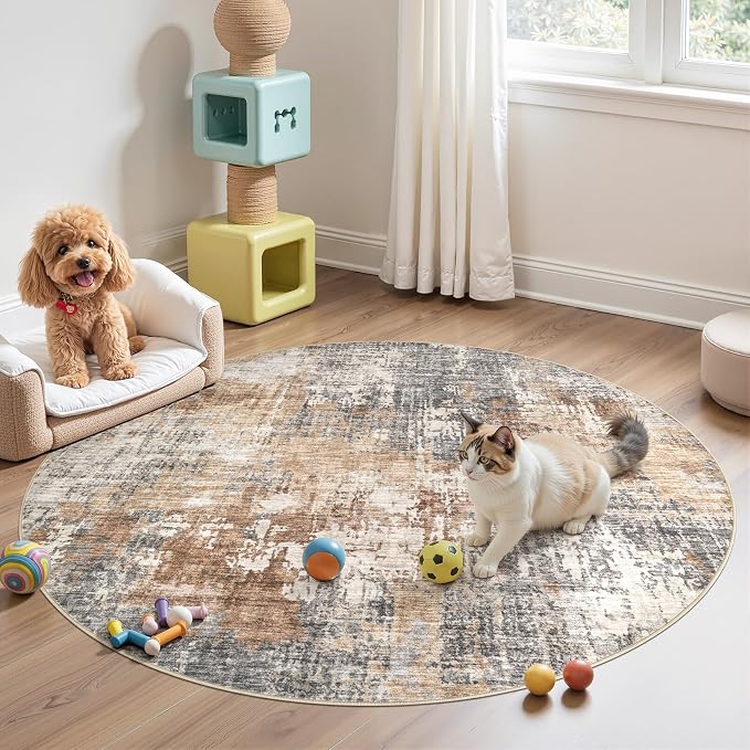 DMOYEST 6ft Round Area Rug Living Room Rugs - Image 5