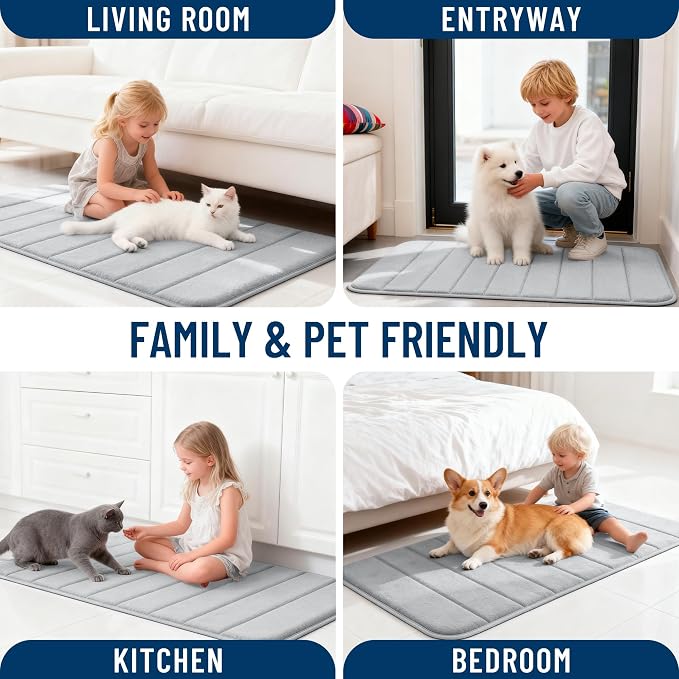 OLANLY Memory Foam Bath Mat 40x24, Super Soft Absorbent Bathroom Rugs, Quick Dry - Image 9