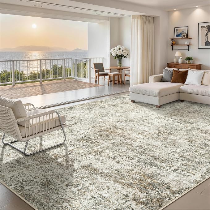 10x14 Area Rugs for Living Room Rug Washable: Abstract Large Rug Indoor Modern - Image 8