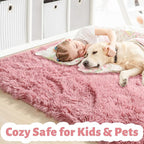 Amdrebio Blush Pink Kids Area Rugs - Image 2