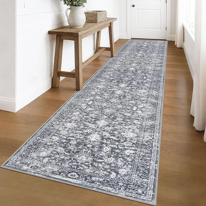 KILOCOCO Runner for Hallway 3x16 Runner Rug Printed Vintage Floral Washable Rug - Image 8