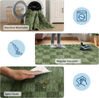 GarveeHome Moss Green Checkered Rug 2x3 Washable Rug Non-Slip - Image 8