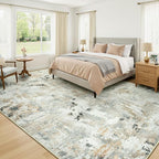 10x14 Area Rugs for Living Room, Abstract Neutral Large Washable Rug, Indoor - Image 7