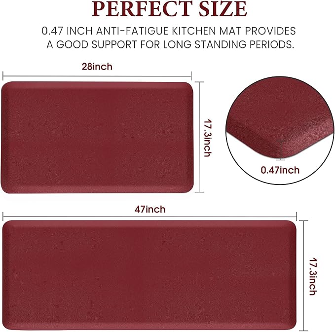 HappyTrends 2 PCS Kitchen Mat Cushioned Anti-Fatigue Floor Mat, Heavy Duty - Image 5