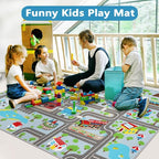 Capslpad Kids Rug Educational Play Rug 6.6' x 5' Traffic Road Kids Car Mat - Image 5