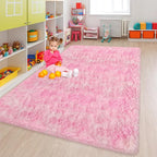 Fluffy Pink Rugs for Bedroom Girls Room, Large Plush Area Rug 6x9 Pink Shag - Image 8