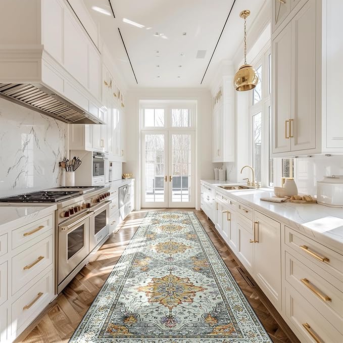 RELEANY Area Rugs Runner 2'x10' Washable Non-Slip, Floral Vintage Distress - Image 3
