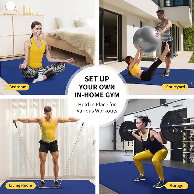 CAMBIVO Large Exercise Mat for Home Workout, Shoe-Friendly, Non-Slip Gym Mat - Image 5