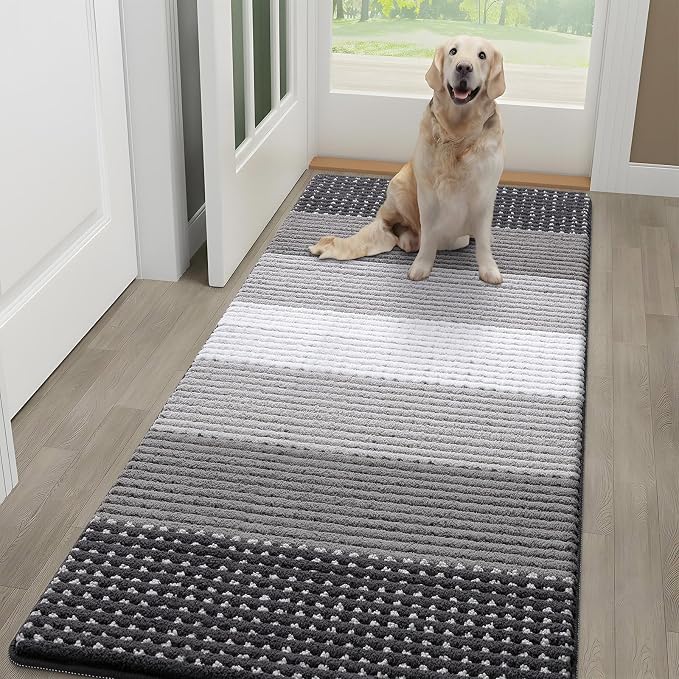 Kitinjoy Indoor Outdoor Door Mat, 59x24 Non-Slip Absorbent Dirt Trapper by Kitinjoy