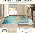 RELEANY Washable Area Rugs 4'x6' Non-Slip Modern Abstract Soft - Image 4
