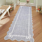 GarveeHome Scalloped Bow Rug for Living Room, Solid Grey Rug for Dorm, Washable by GarveeHome