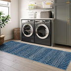 Lahome Moroccan Blue Runner Rug 2x6 Rug Non-Slip Stain Resistant Kitchen Rug - Image 6